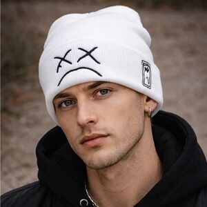 Brand New!! Sad/dead face beanie